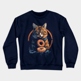 Cat loving donuts Crewneck Sweatshirt